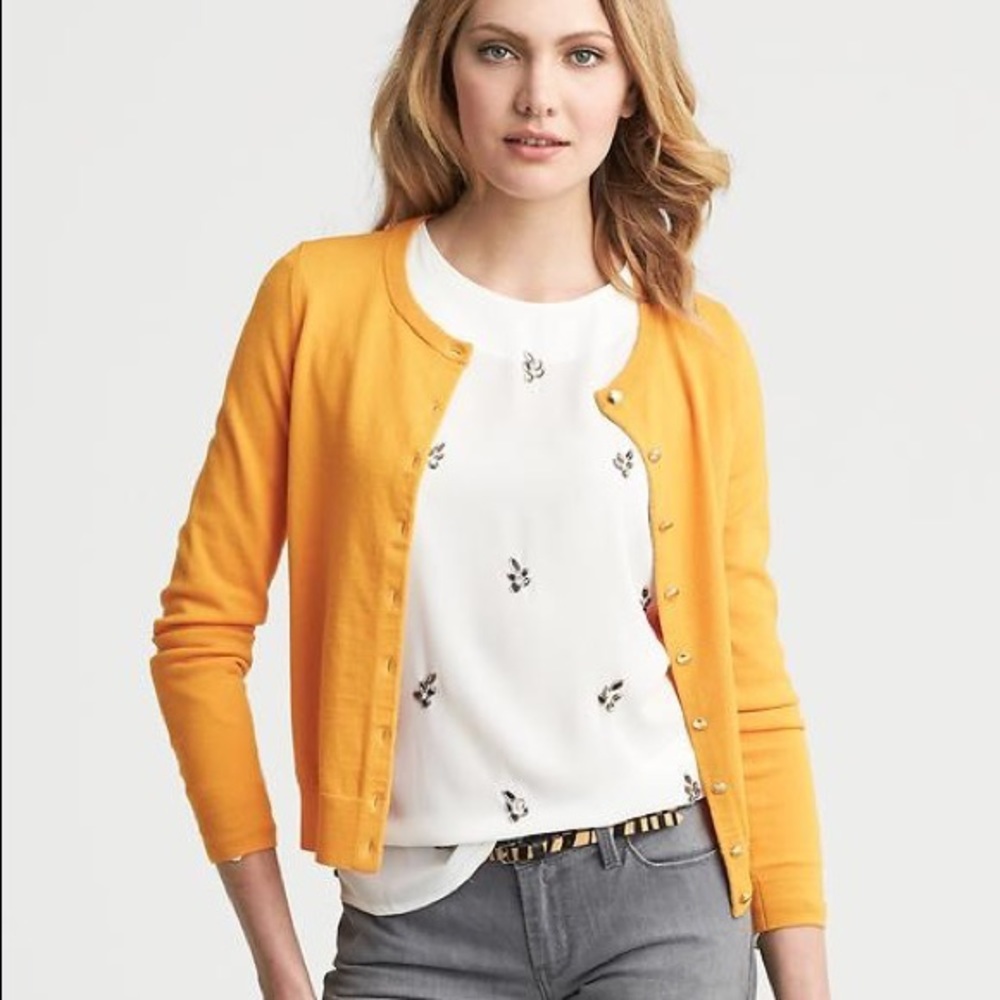 Banana Republic mustard wool cardigan sweater